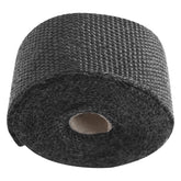 Custom Chrome 2"x15' Fibreglass Black Exhaust Manifold Header Pipe Heat Wrap Thermal Tape Roll